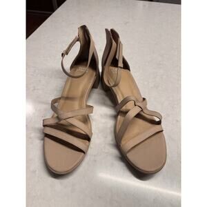 Eileen Fisher Noni Sandles Nude 11 Back Heel Zip